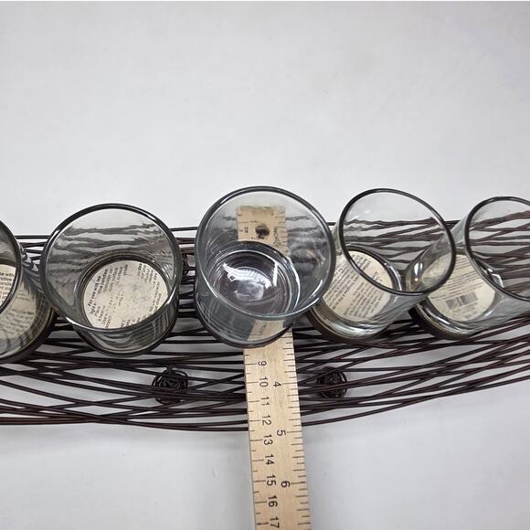 Rustic Metal 5 Candle Centerpiece Holder Brown Intertwined Table Decor 24” Long - Picture 9 of 14